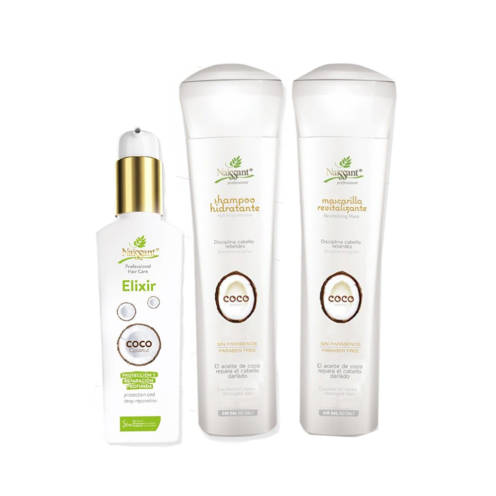 Coco Kit Shampoo Mascarilla Elixir Hidratante Naissant